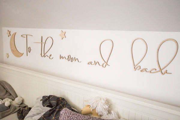 Wooden Wall Sign: To The Moon And Back